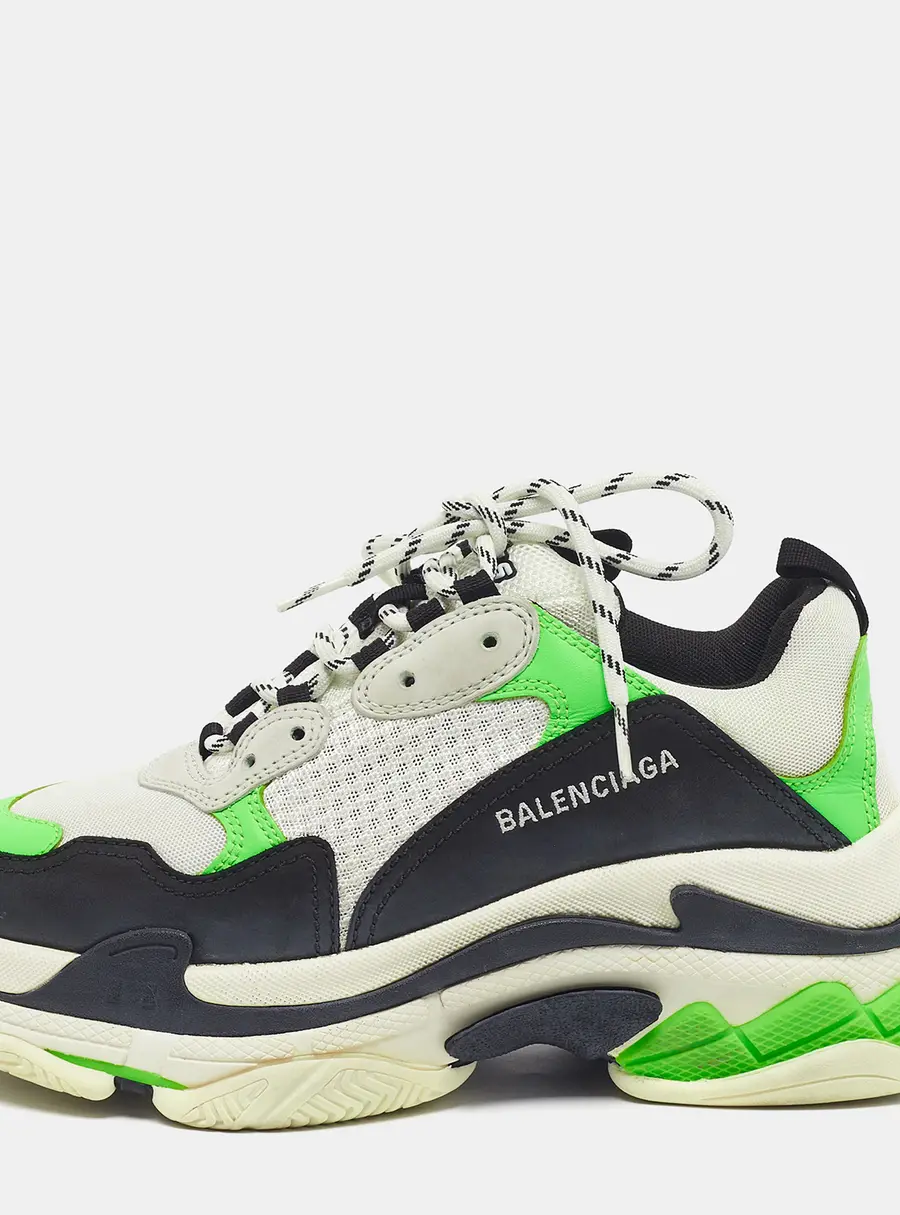 Balenciaga Triple S Size 41 Tricolor Mesh and Nubuck Leather Lace Up Sneakers