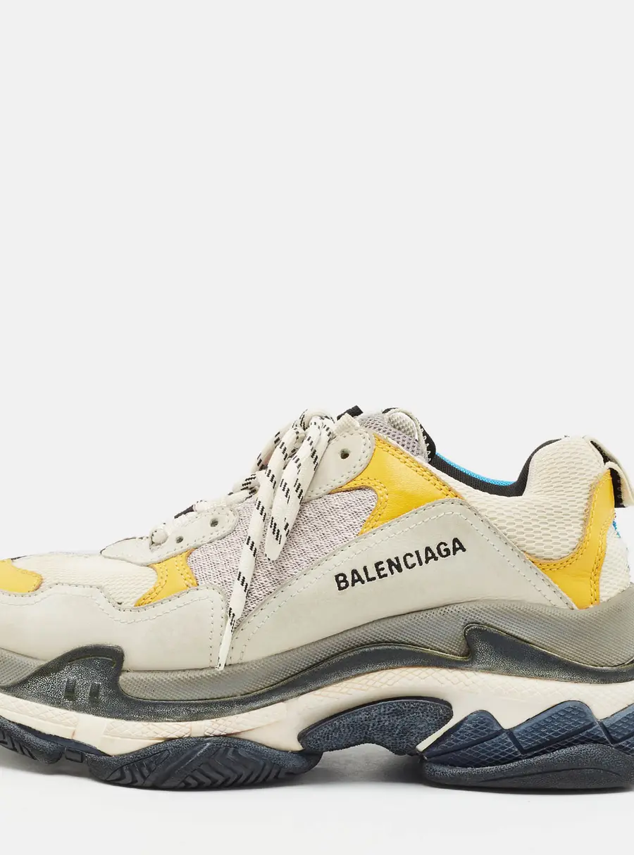 Balenciaga Triple S Size 41 Multicolor Mesh and Nubuck Leather Lace Up Sneakers