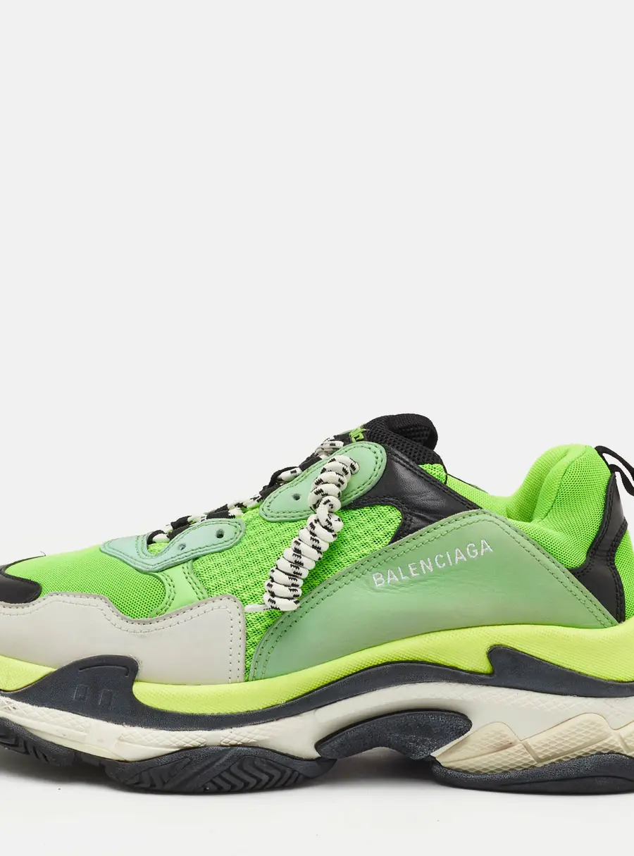 Balenciaga Triple S Size 45 Multicolor Faux Leather and Mesh Lace Up Sneakers