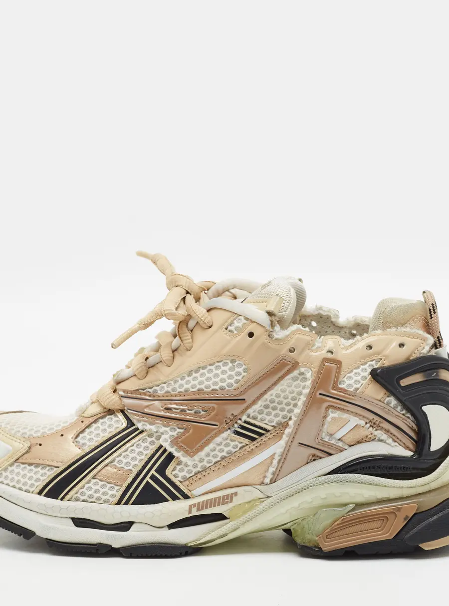 Balenciaga Runner Size 42 Multicolor Faux Leather and Mesh Lace Up Sneakers