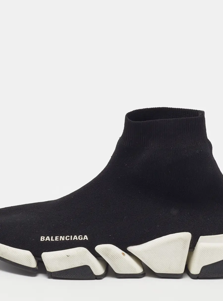 Balenciaga Speed Size 42 Black Knit Fabric Slip On Sneakers