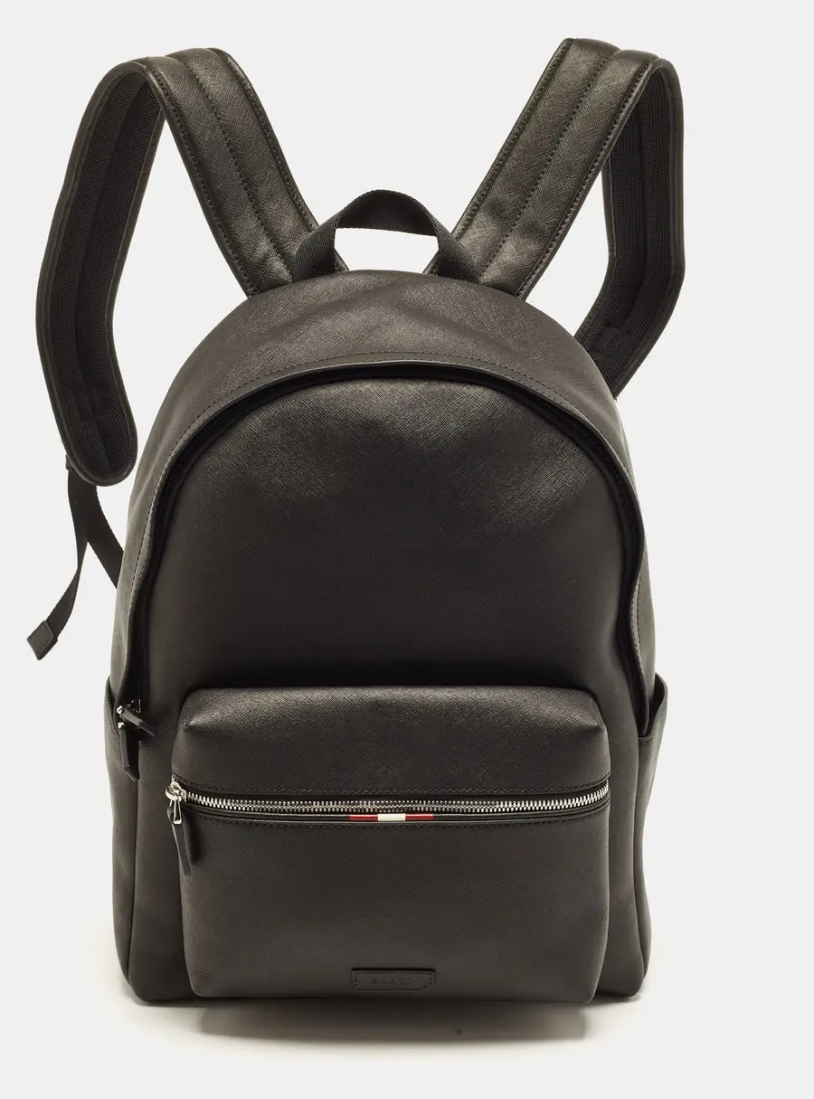 Bally Parton Black Saffiano Leather Backpack