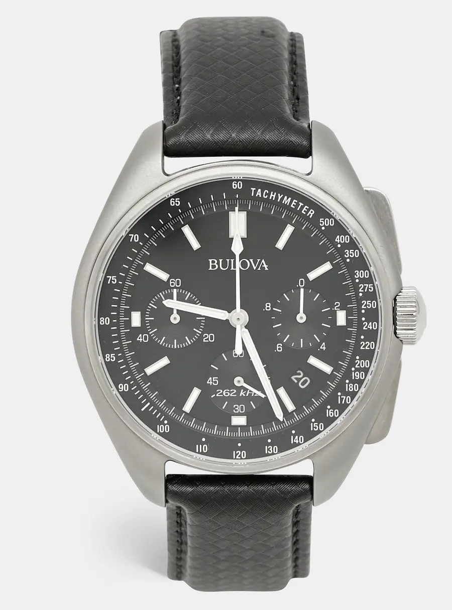 Bulova Lunar Pilot Special Edition 96B251 Black Dial Stainless Steel Men's Wristwatch 45 mm