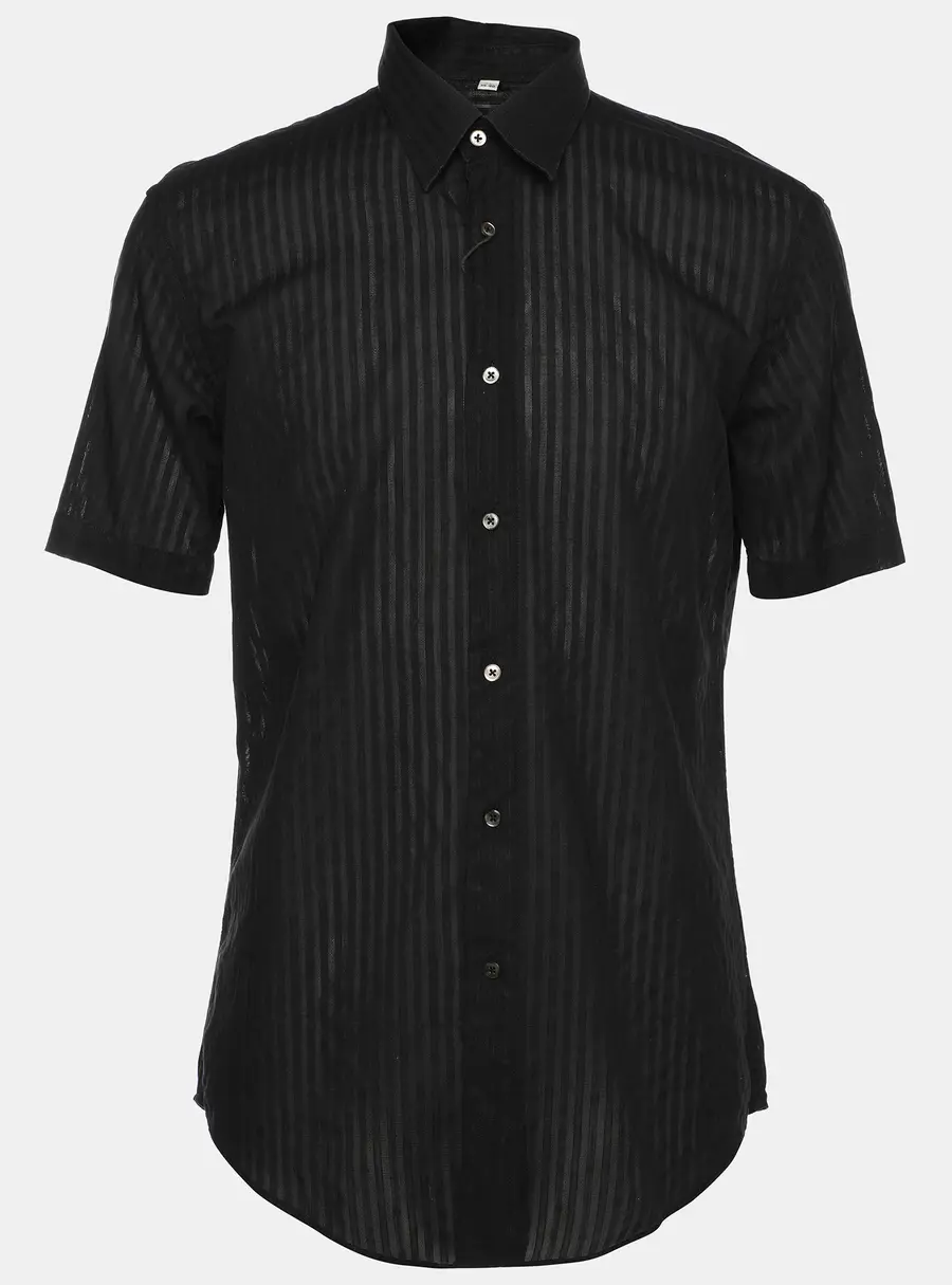 Balmain Black Cotton Knit Polo Shirt M