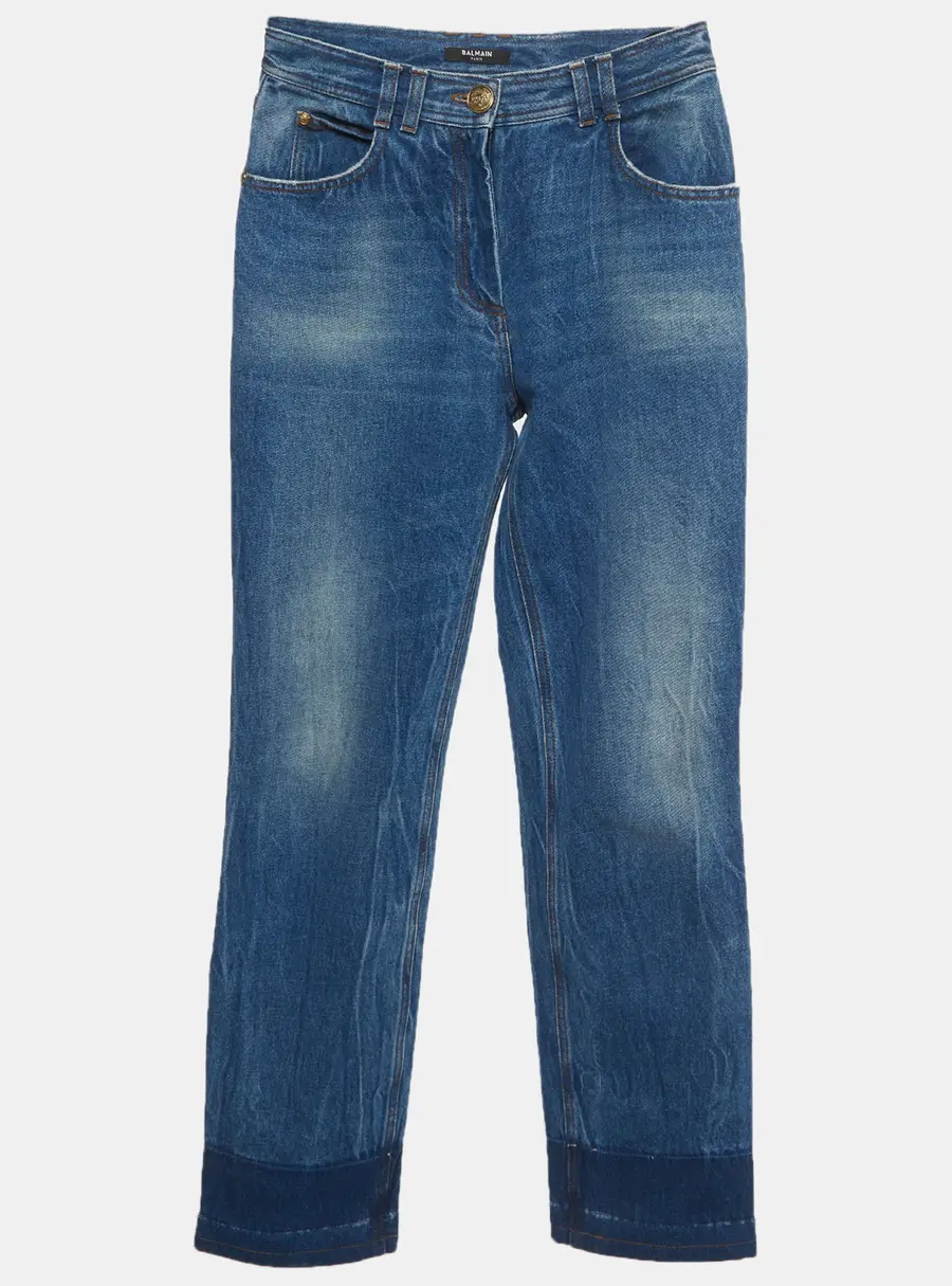 Balmain Blue Denim Straight Fit Jeans S/Waist 27"