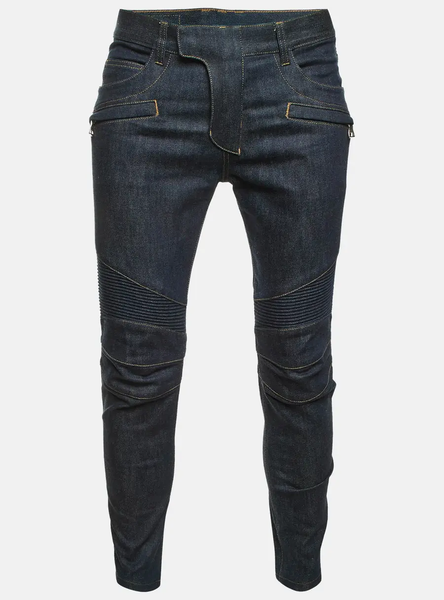 Balmain Dark Blue Denim Slim Fit Biker Jeans M/Waist 34"