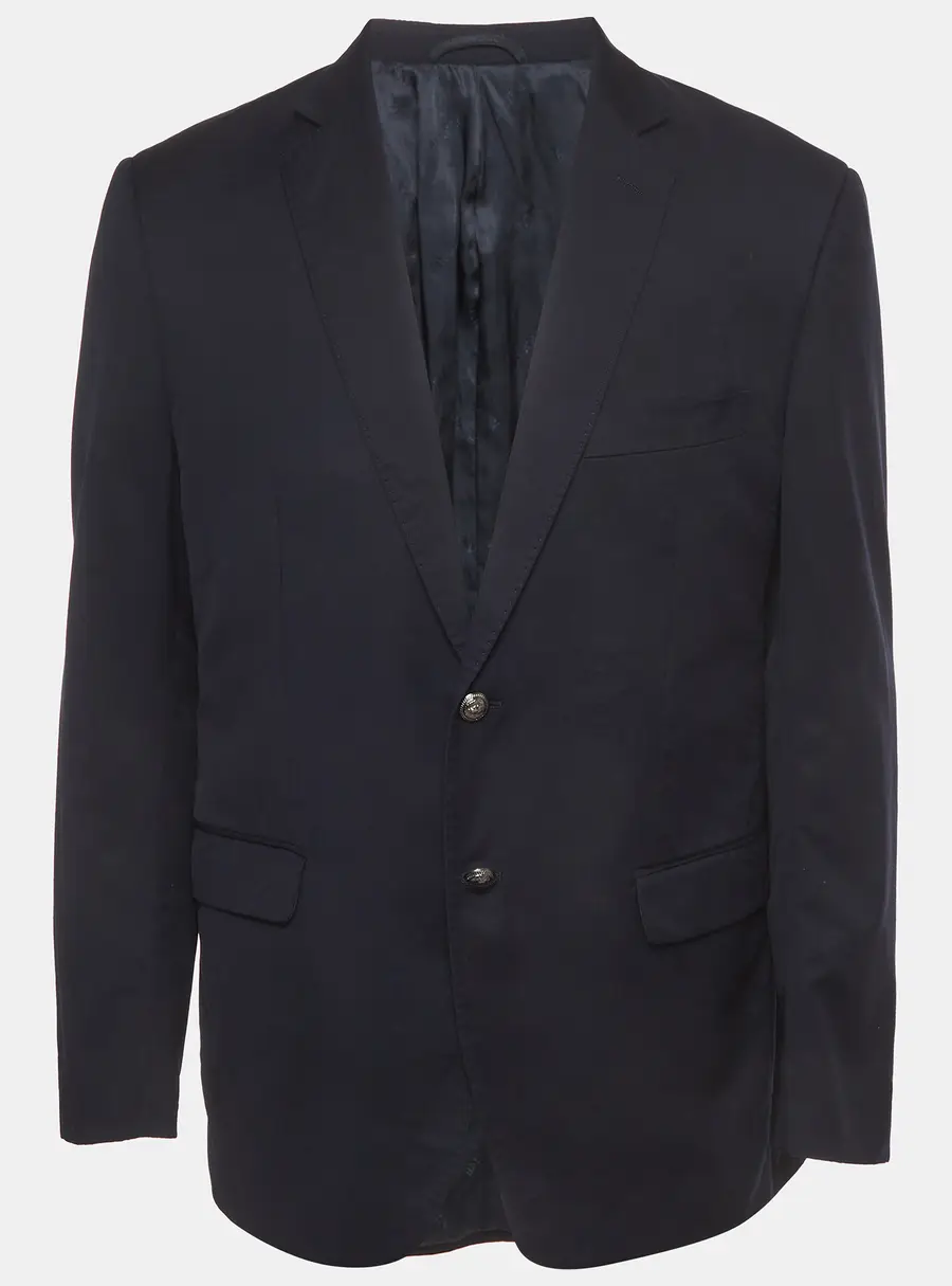 Balmain Navy Blue Wool Single-Breasted Blazer XXL