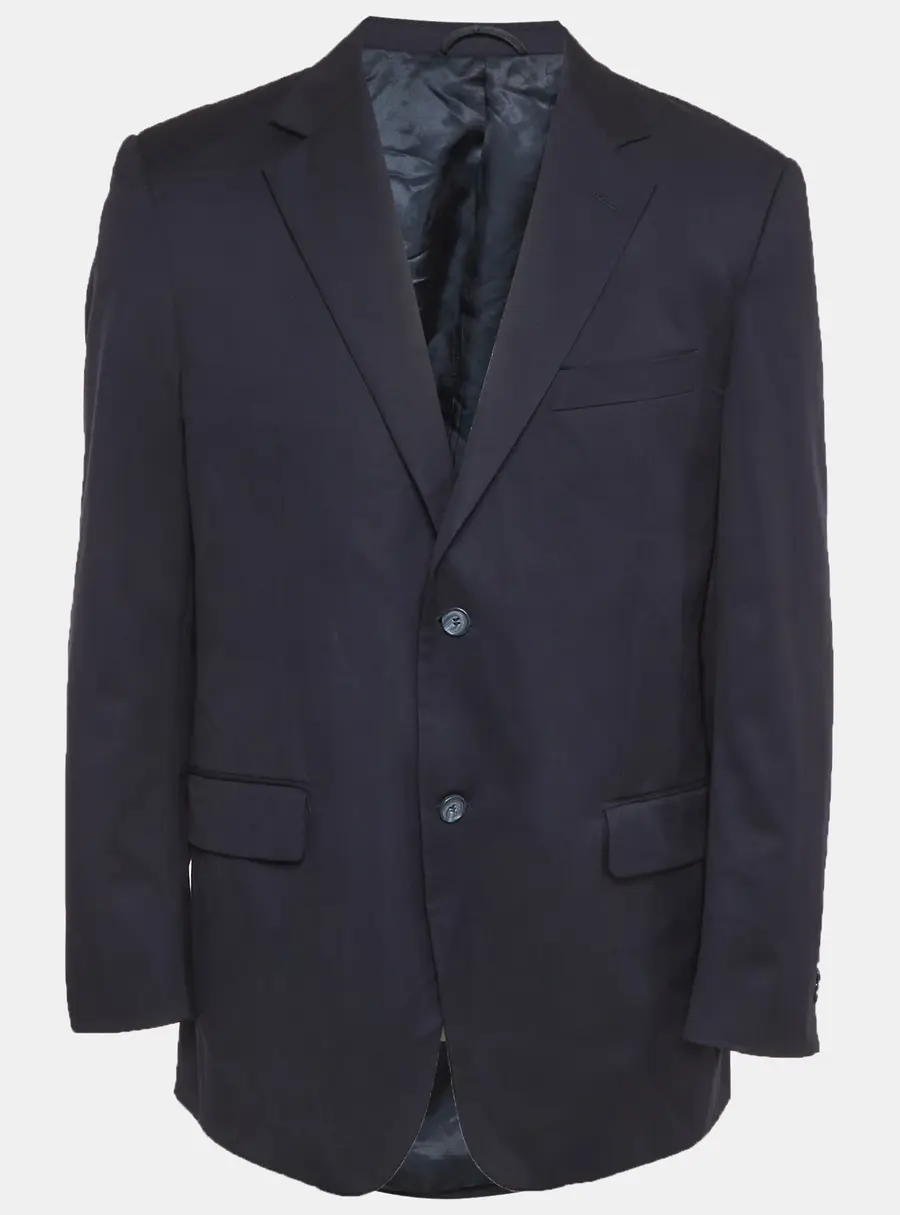 Balmain Navy Blue Wool Single Breasted Blazer XXL