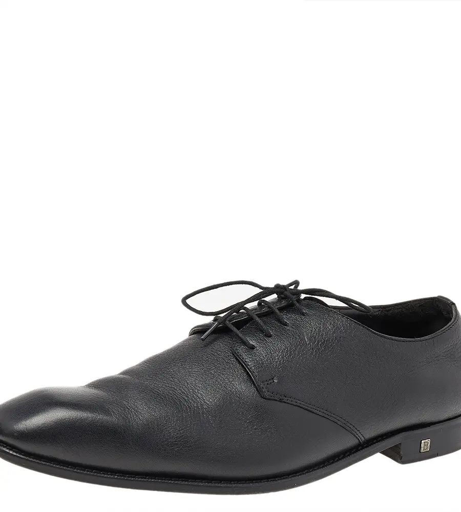 Balmain Black Leather Lace Up Derby Size 46