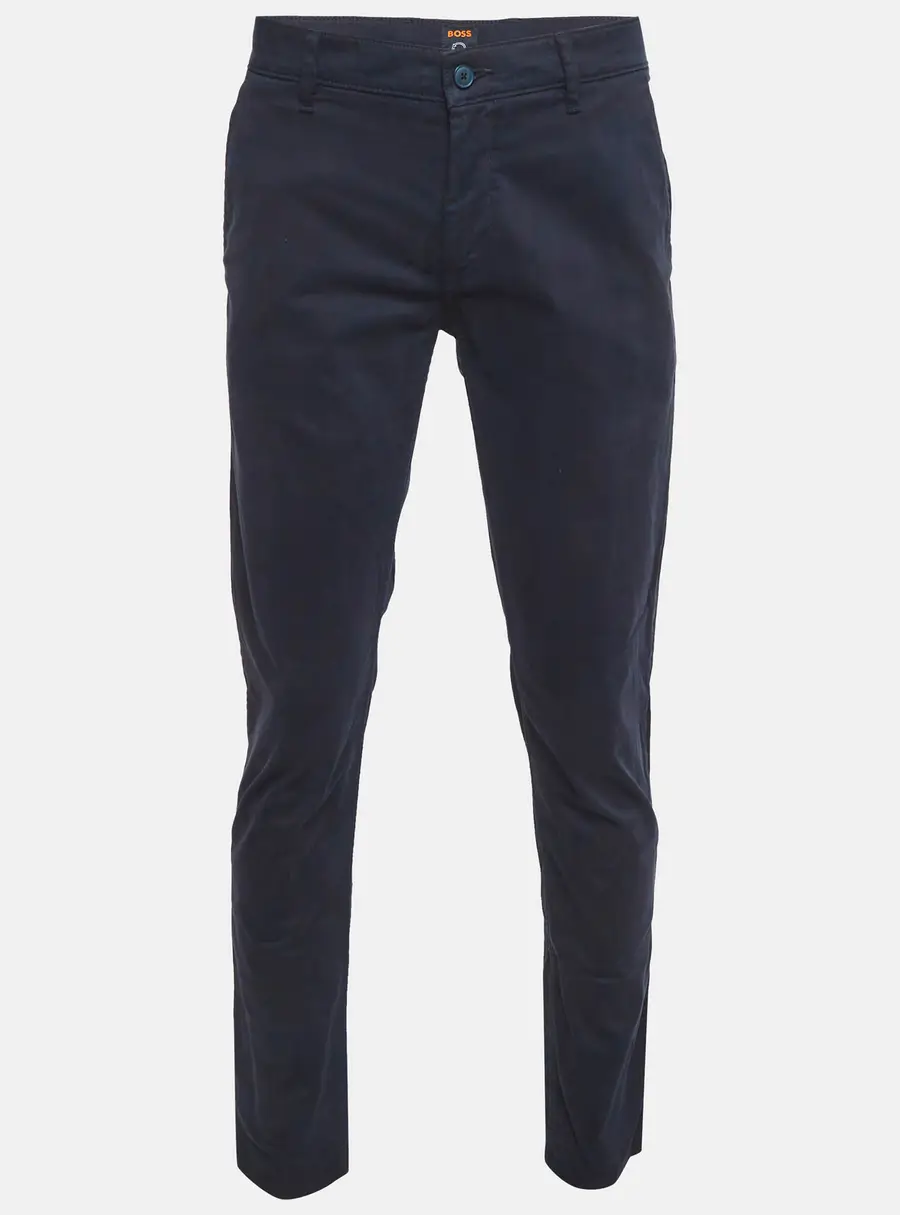 Boss Orange By Hugo Boss Midnight Blue Cotton Schino Slim Pants M