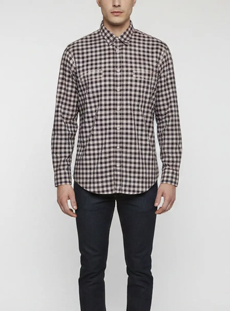 Boss Orange by Hugo Boss Pink/ Blue Check Plaid Cotton Shirt XXL