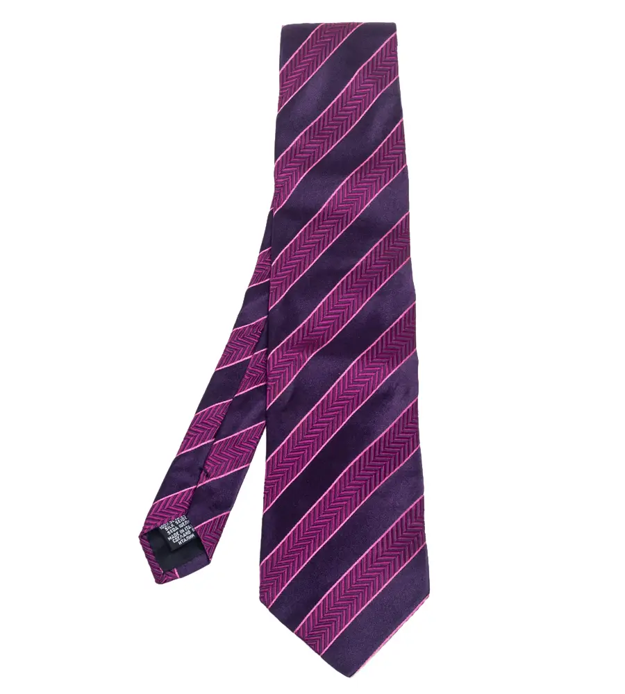 Boss By Hugo Boss Purple Striped Silk Tie