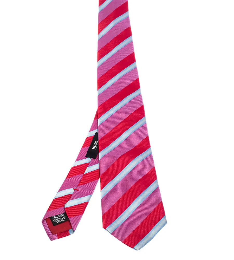 Boss By Hugo Boss Multicolor Striped Silk Narrow Tie