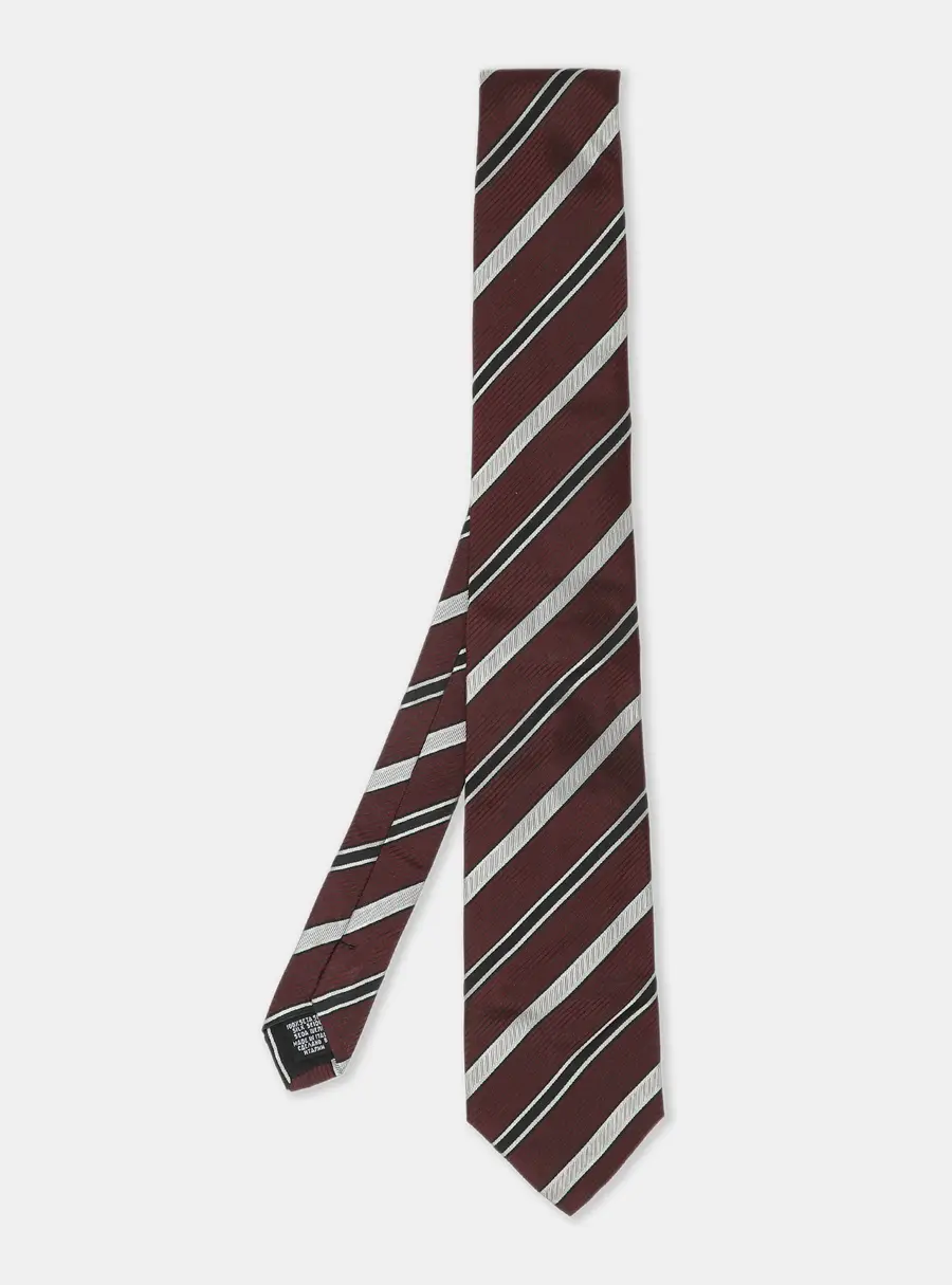 Boss By Hugo Boss Multicolor Diagonal Stripe Print Silk Tie