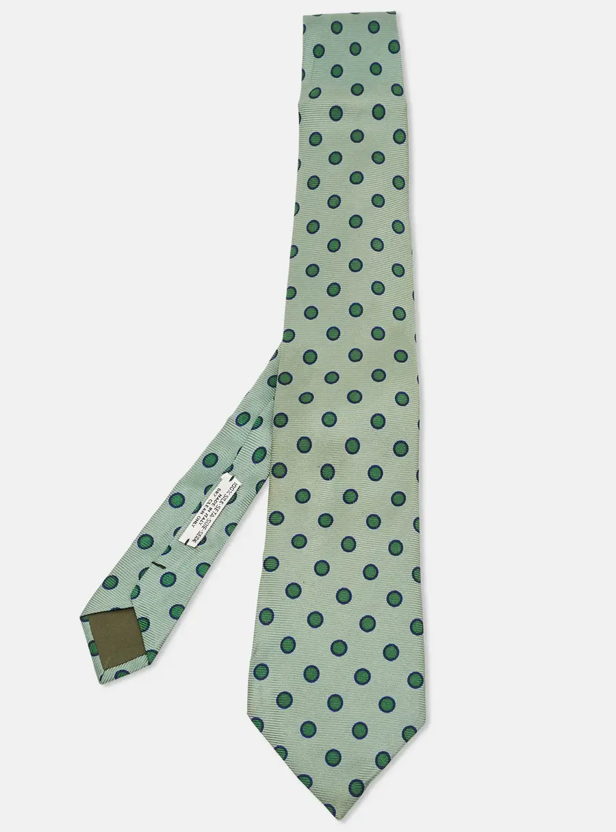 Boss By Hugo Boss Green Dot Jacquard Silk Tie