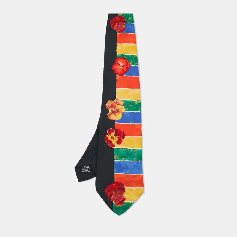 Boss By Hugo Boss Black/Multicolor Printed Silk Tie