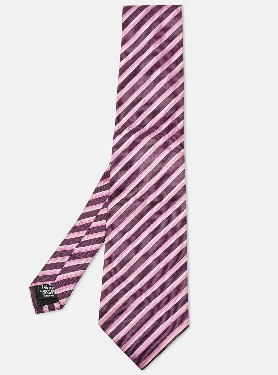 Boss By Hugo Boss Purple Diagonal Stripe Jacquard Silk Tie