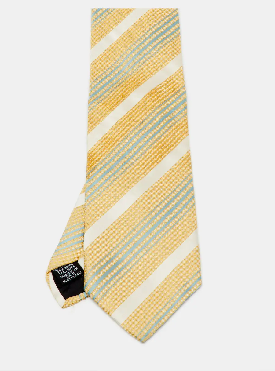 Boss By Hugo Boss Multicolor Diagonal Print Silk Traditional Tie