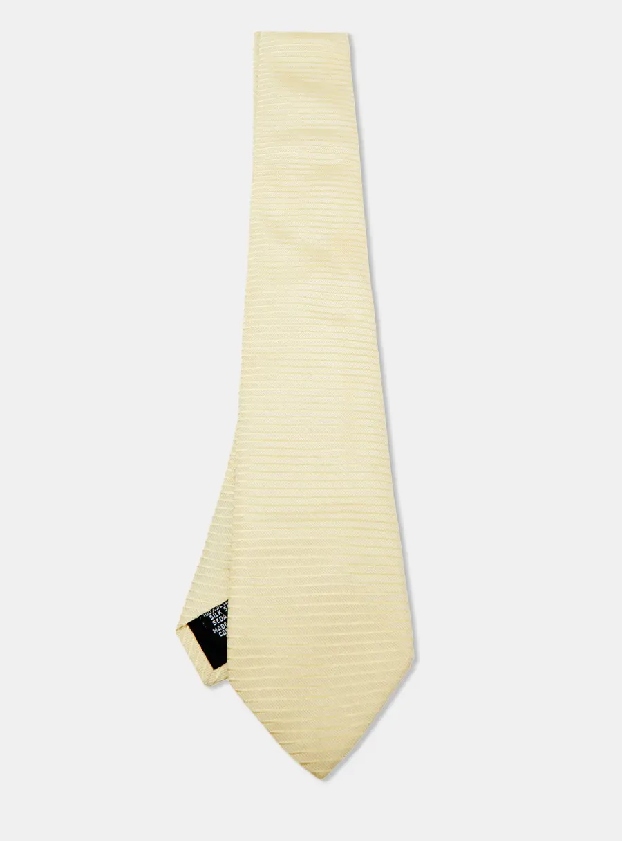 Boss By Hugo Boss Yellow Striped Silk Tie