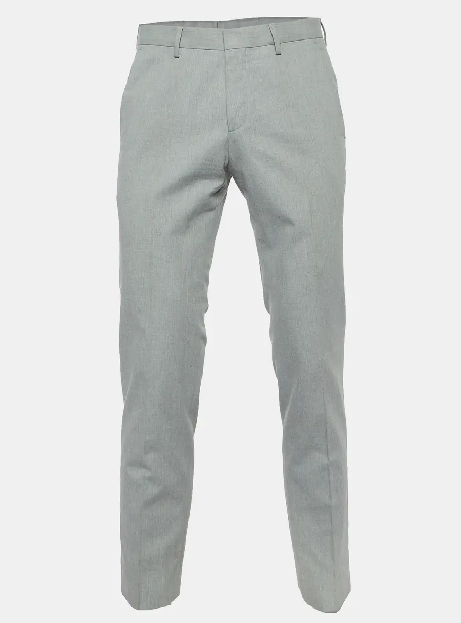 Boss By Hugo Boss Grey Herringbone Cotton Trousers S