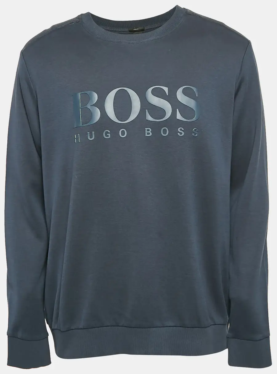 Boss by Hugo Boss Blue Logo Print Cotton Knit Sweatshirt XXL