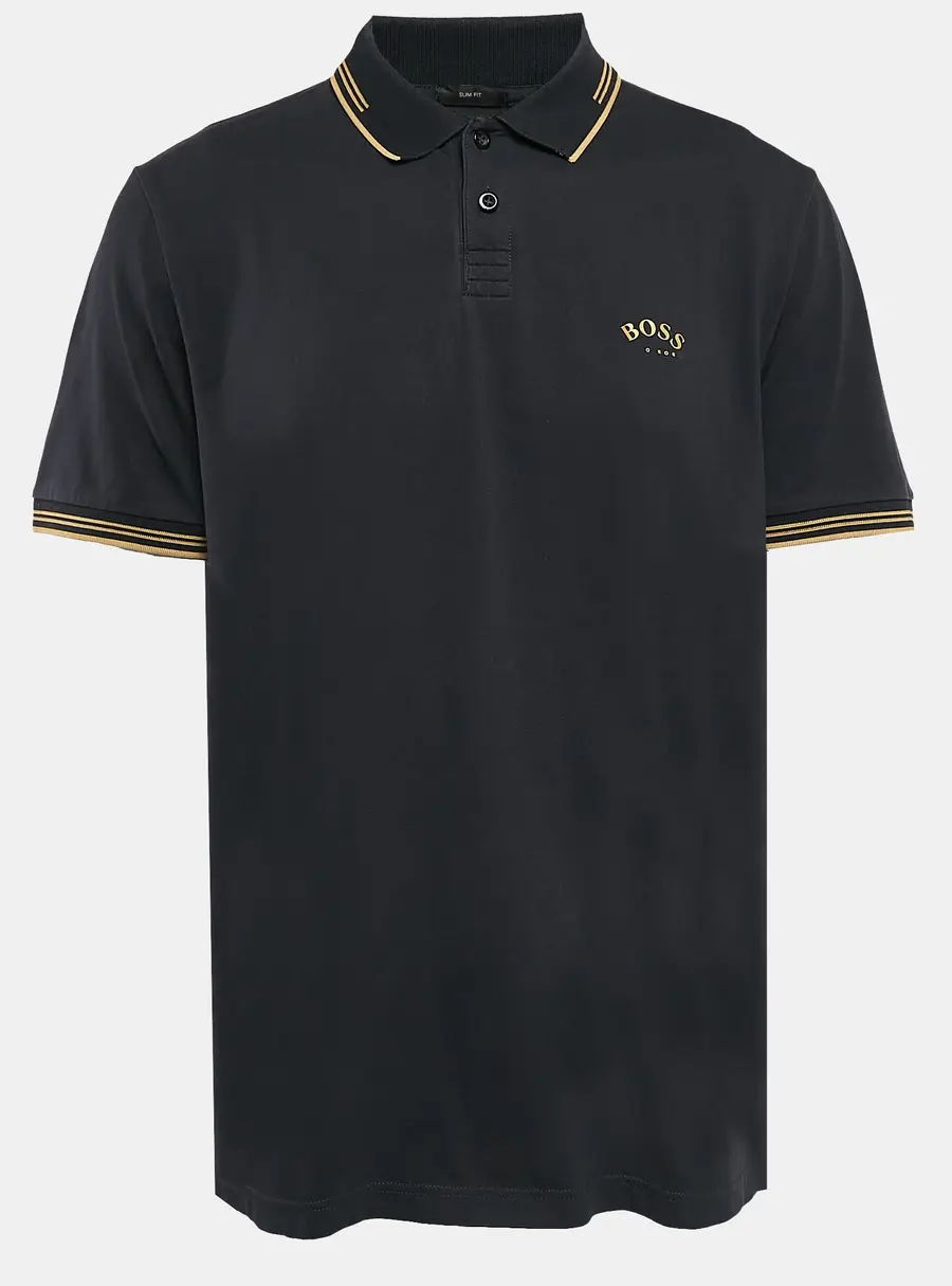 Boss By Hugo Boss Navy Blue Pique Cotton Paul Curved Polo T-Shirt XXL