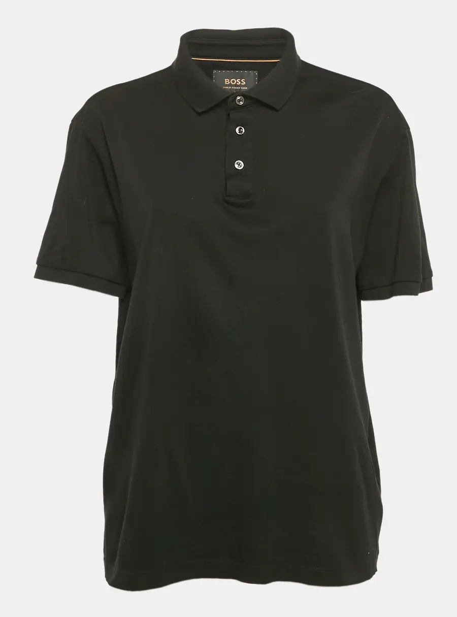 Boss By Hugo Boss Black Jersey Polo T-Shirt L