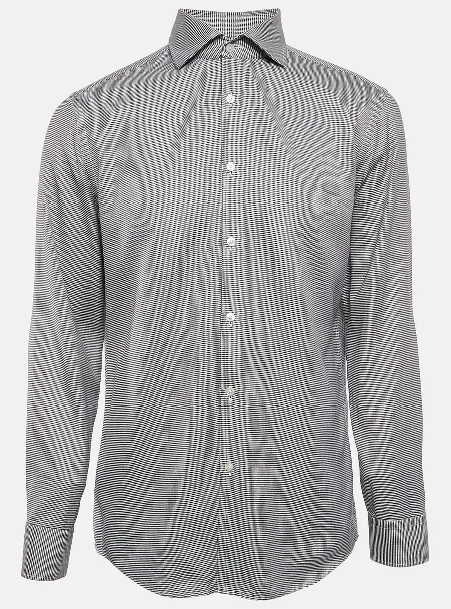 Boss By Hugo Boss Black Patterned Cotton Button Front Slim Fit Shirt XL