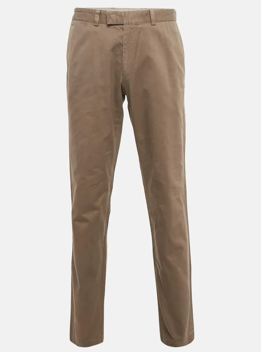 Boss By Hugo Boss Brown Gabardine Regular Fit Trousers L