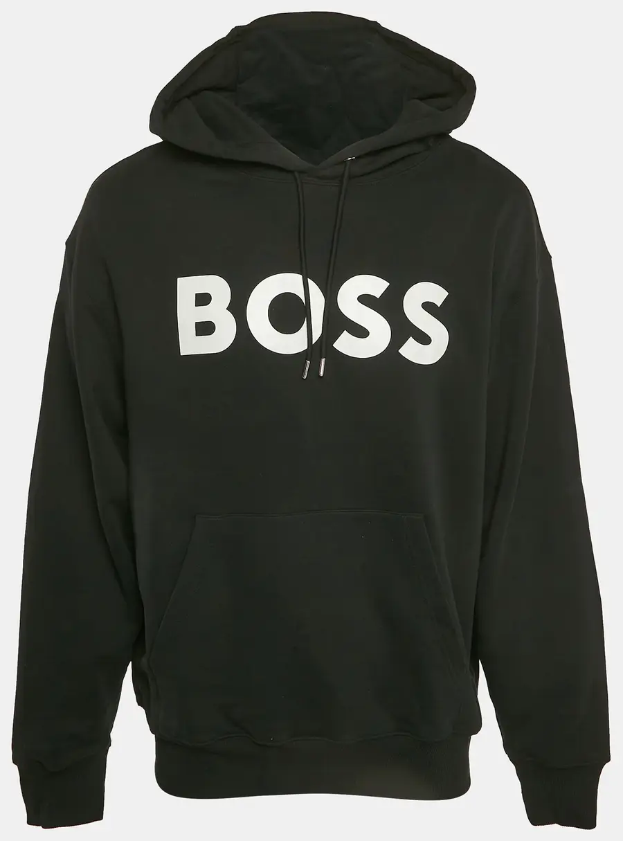 Boss By Hugo Boss Back Logo Print Cotton Knit Hoodie M