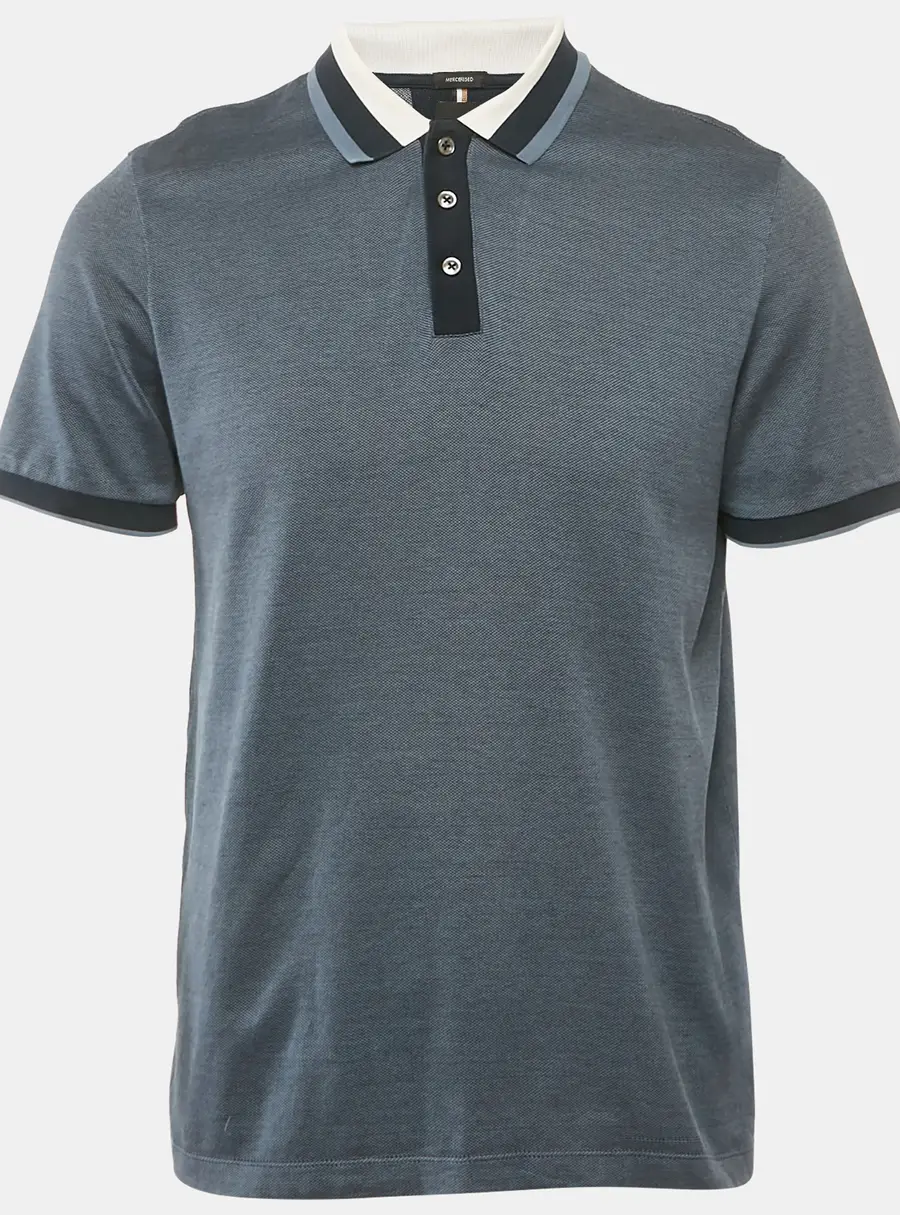 Boss By Hugo Boss Blue Cotton Polo T-Shirt M
