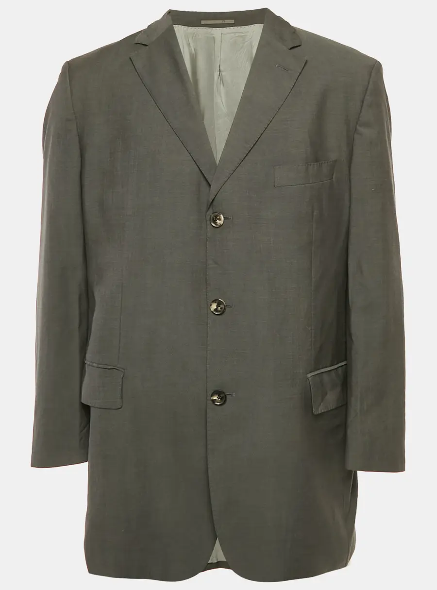 Boss By Hugo Boss Grey Virgin Wool Single Breasted Blazer XXL