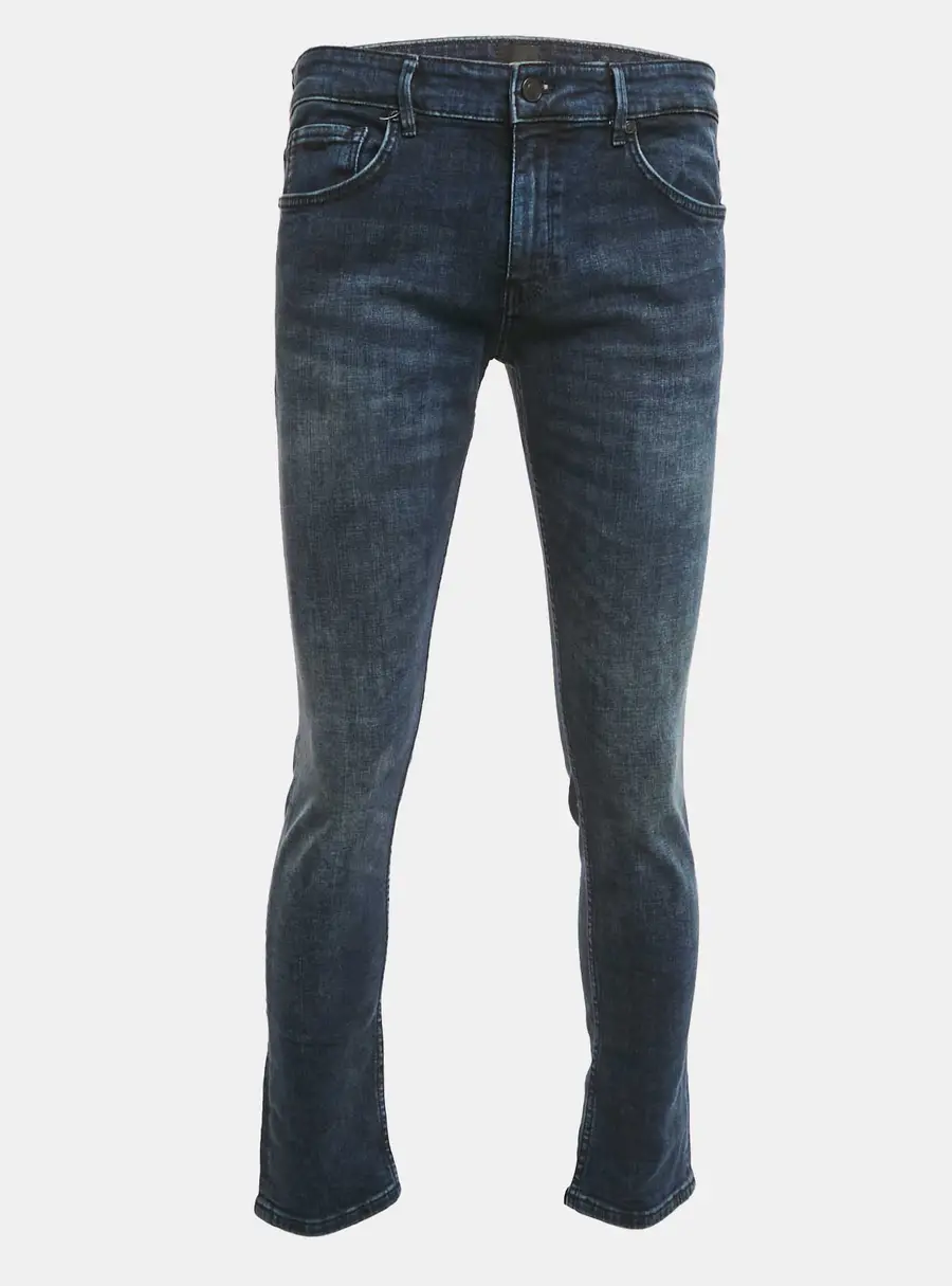 Boss By Hugo Boss Dark Blue Washed Denim Jeans L Waist 36"
