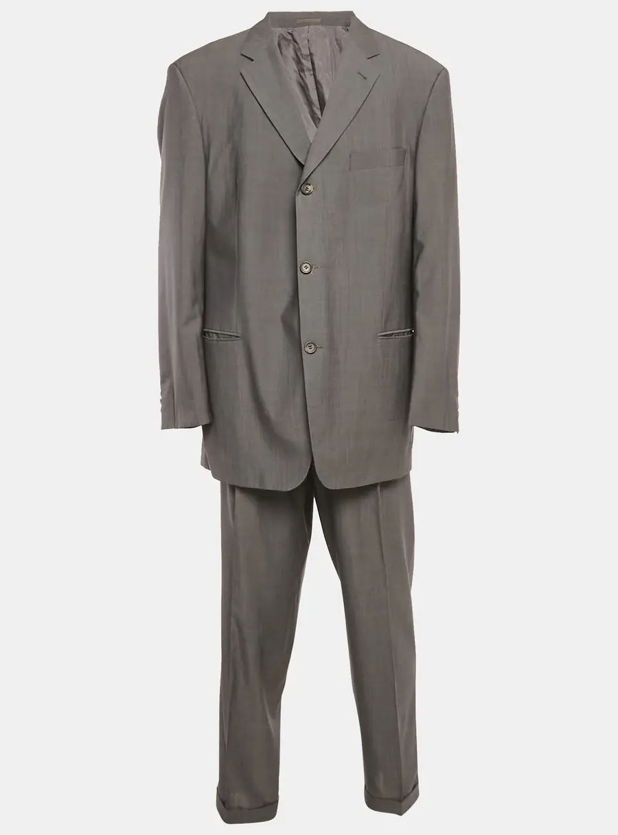 Boss By Hugo Boss Grey Wool Blend Single Breasted Suit XXXL
