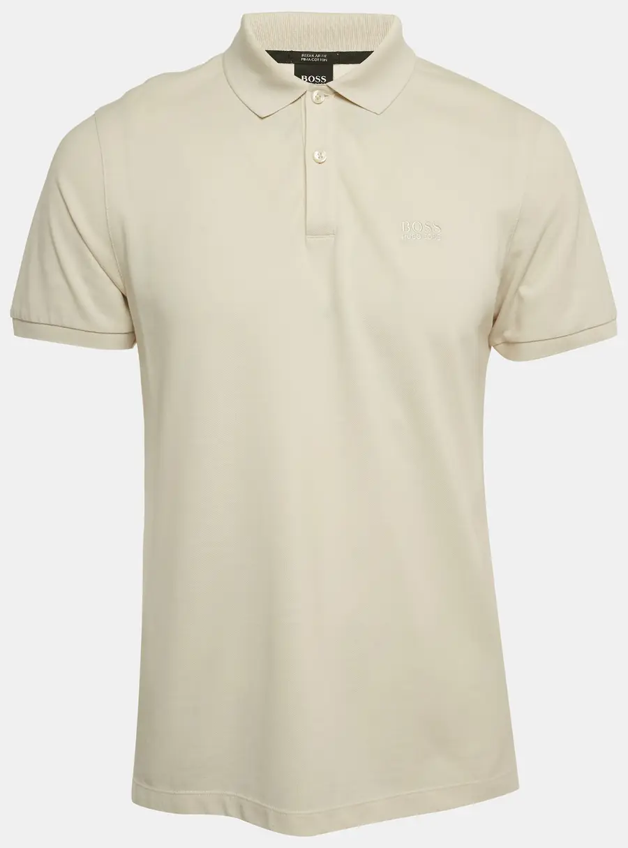 Boss by Hugo Boss Beige Pima Cotton Polo T-Shirt M