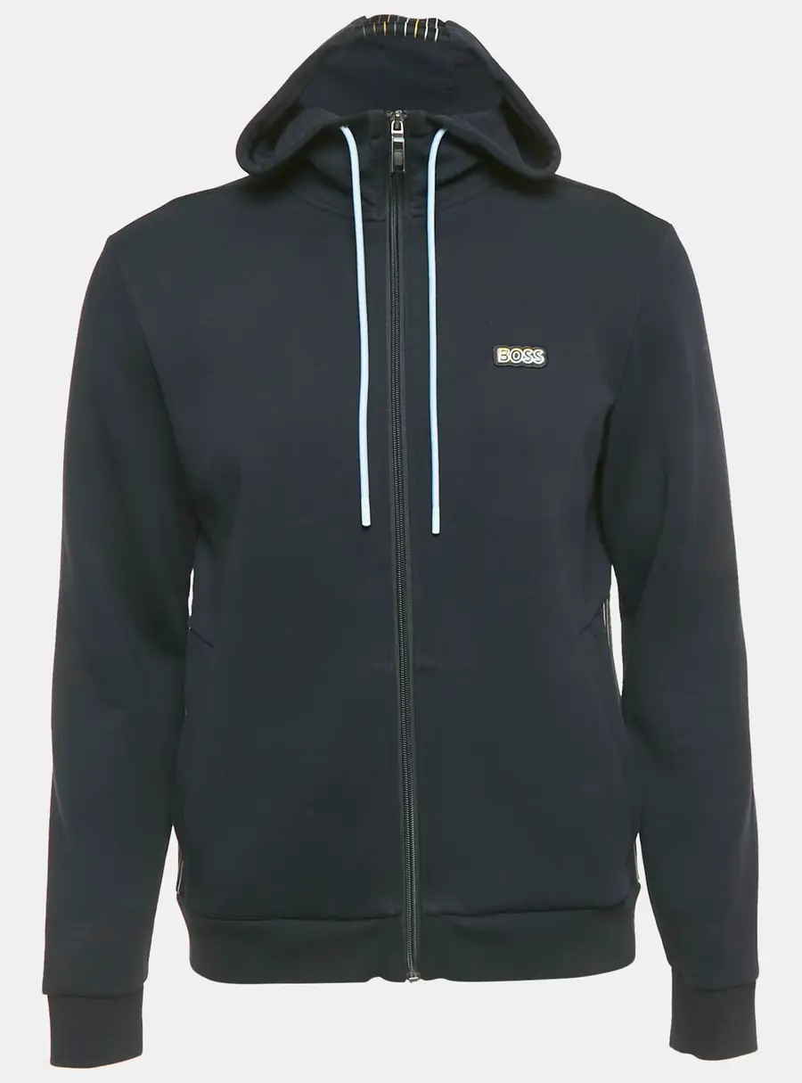 Boss By Hugo Boss Navy Blue Cotton Saggy 2 Hoodie S