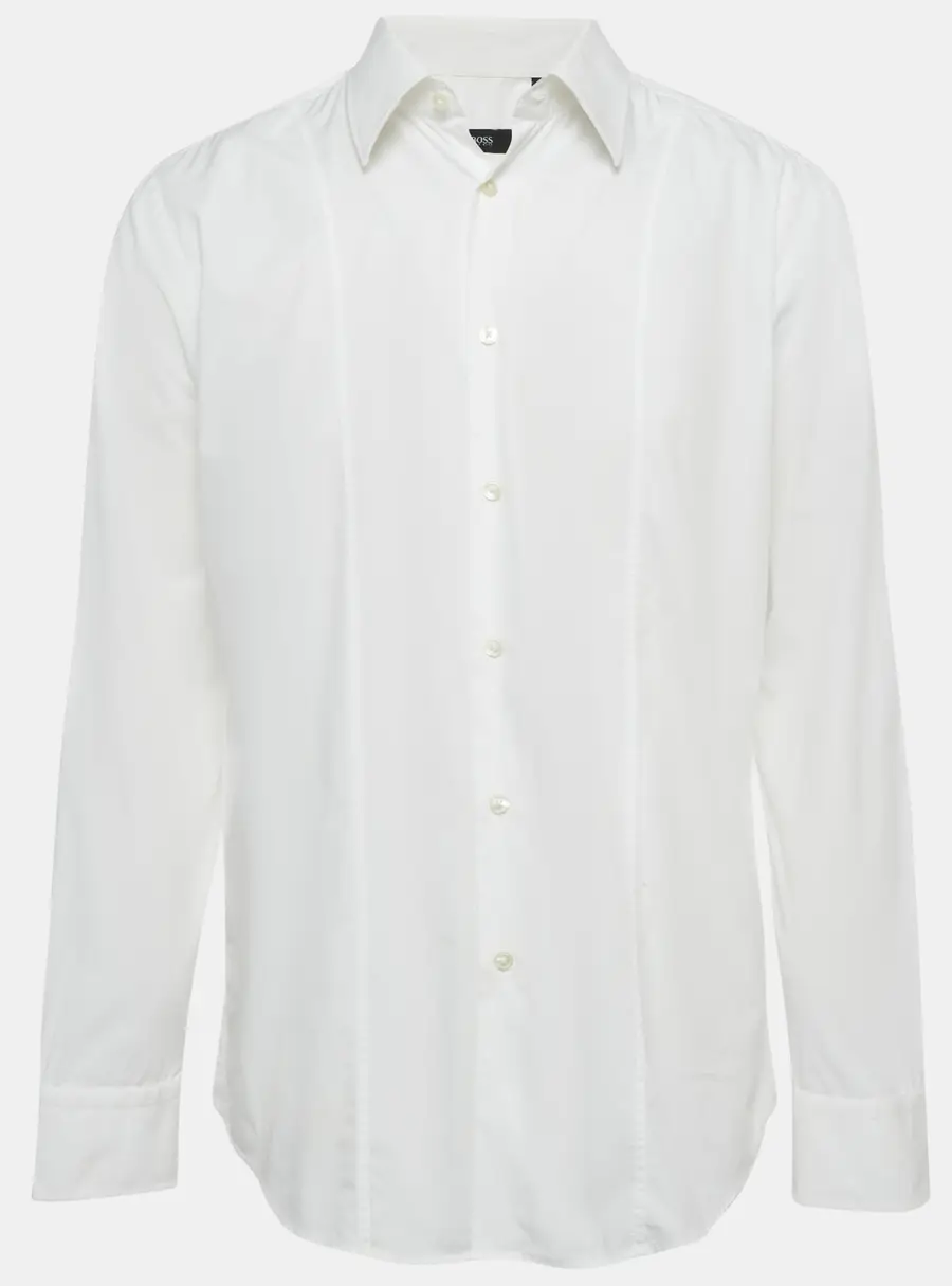 Boss By Hugo Boss White Cotton Slim Fit Shirt XXL