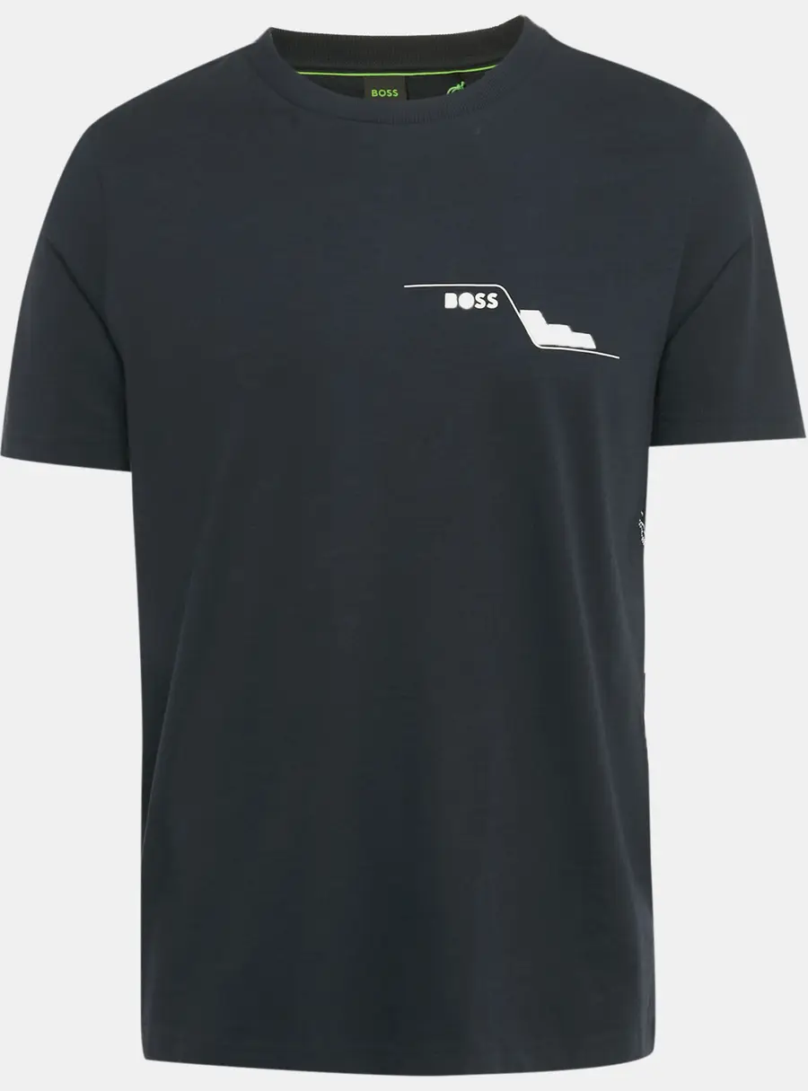 Boss By Hugo Boss Navy Blue Printed Jersey Tee3 T-Shirt M