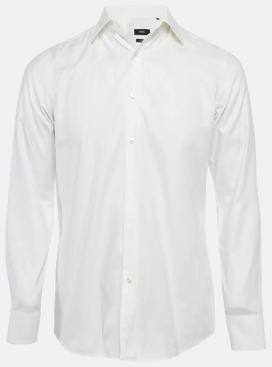 Boss By Hugo Boss White Cotton Slim Fit Shirt S
