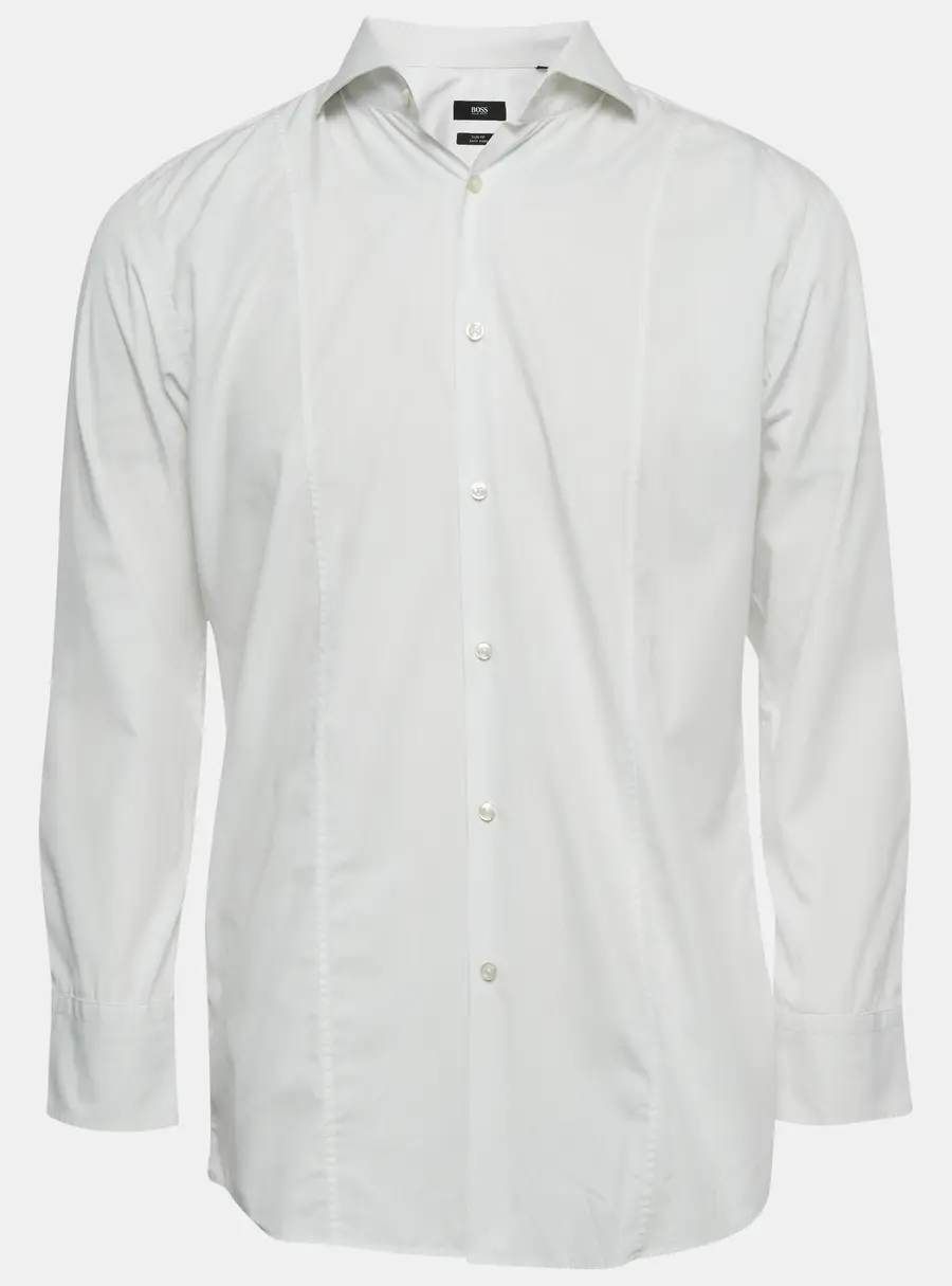 Boss By Hugo Boss White Cotton Slim Fit Philip Shirt L
