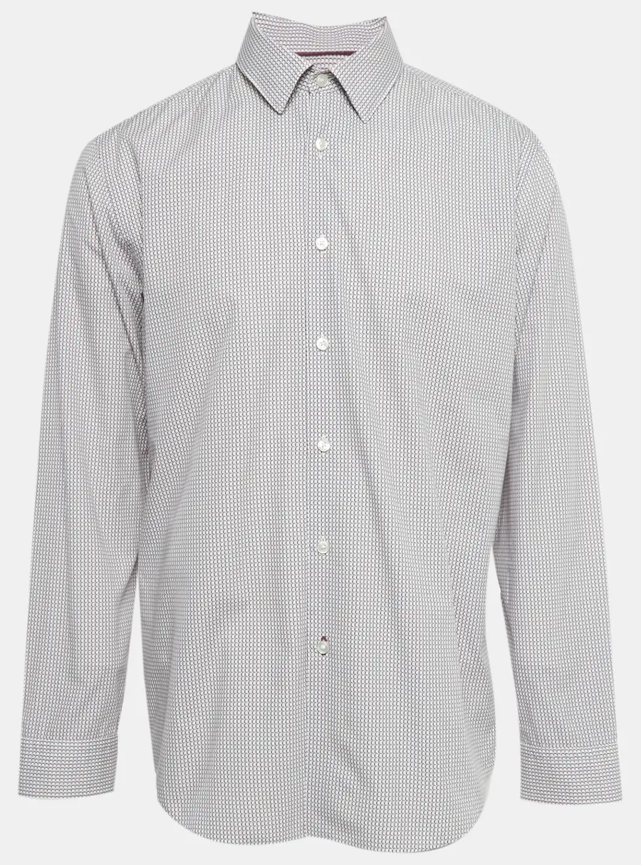 Boss By Hugo Boss Burgundy Printed Cotton Luka Regular Fit Shirt XL