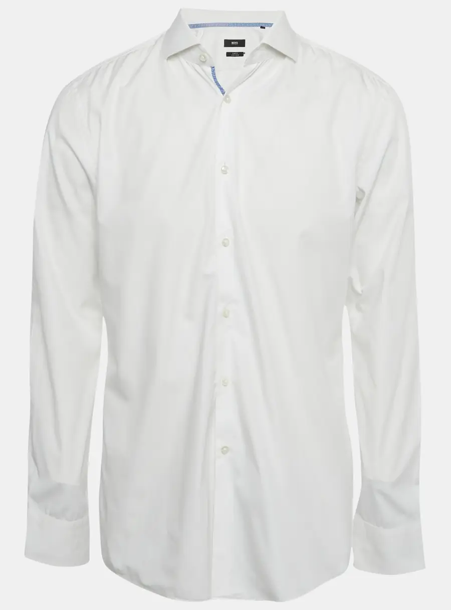Boss By Hugo Boss White Cotton Slim Fit Shirt L