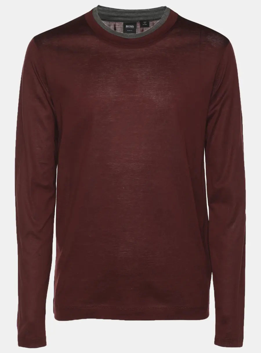 Boss By Hugo Boss Burgundy Knit Slim Fit Sweater S