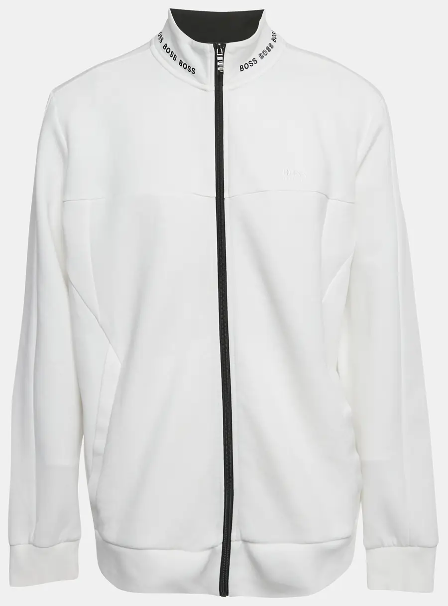 Boss By Hugo Boss White Jersey Zip-Up Skaz 1 Jacket XXL