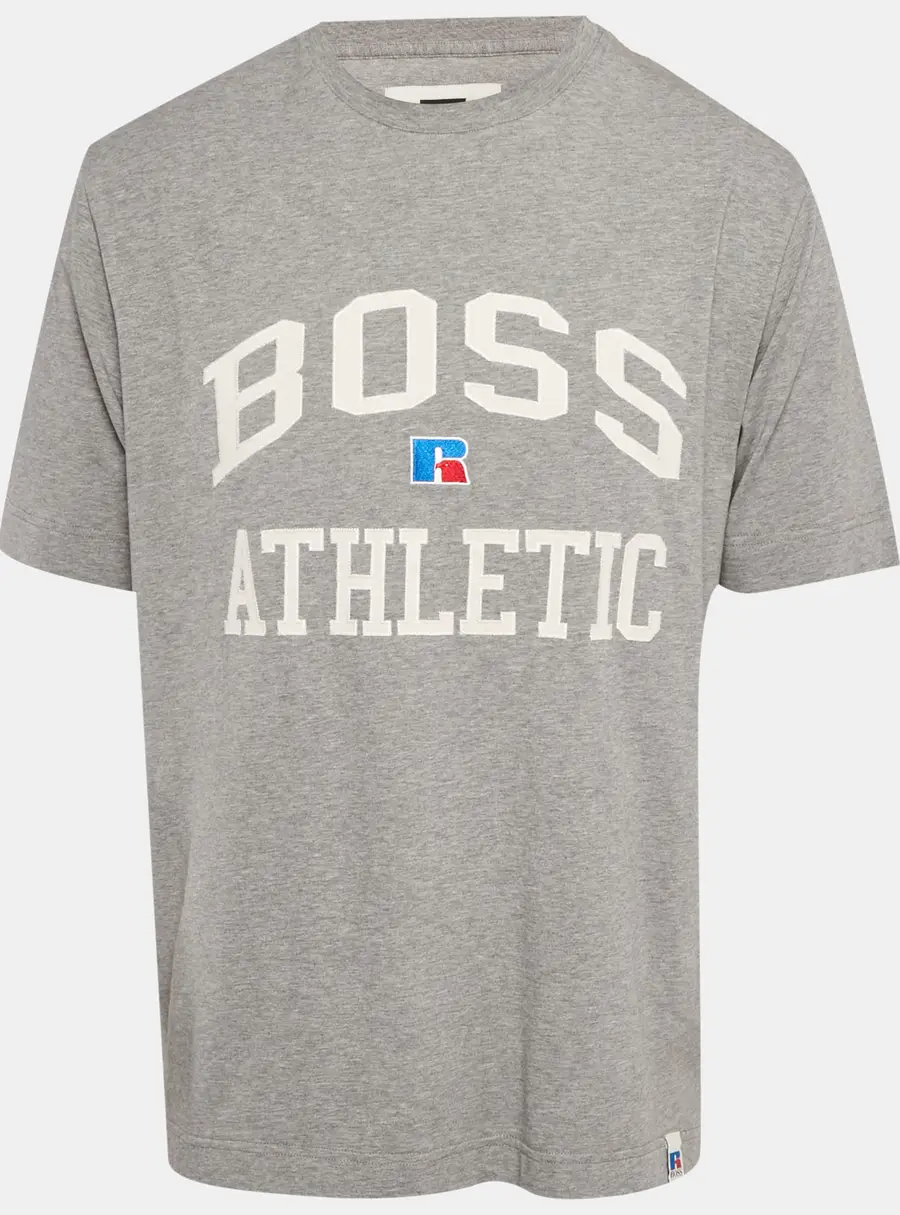 Boss By Hugo Boss Grey Logo Applique Jersey T-Shirt M