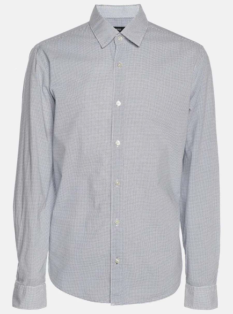Boss By Hugo Boss Light Blue Cotton Long Sleeve Shirt M