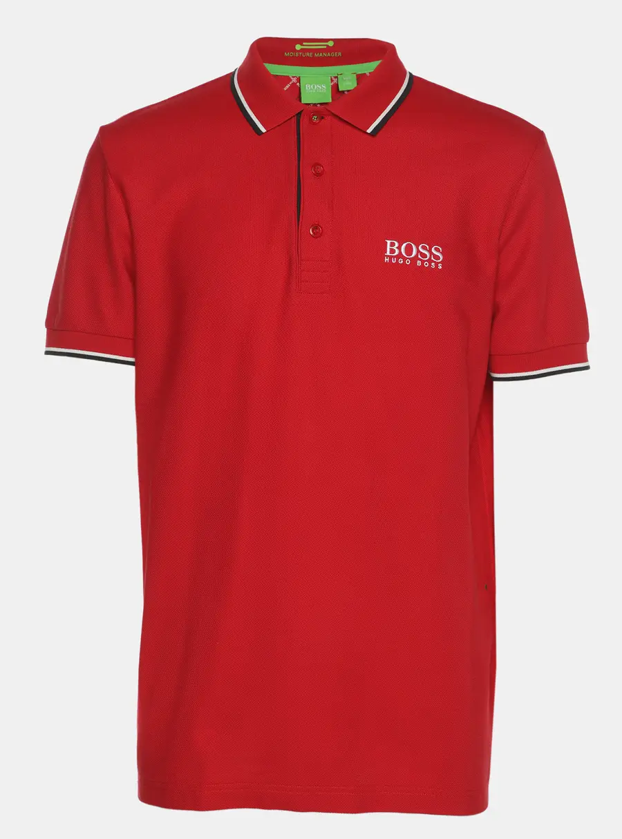 Boss By Hugo Boss Red Jersey Modern Fit Polo T-Shirt M