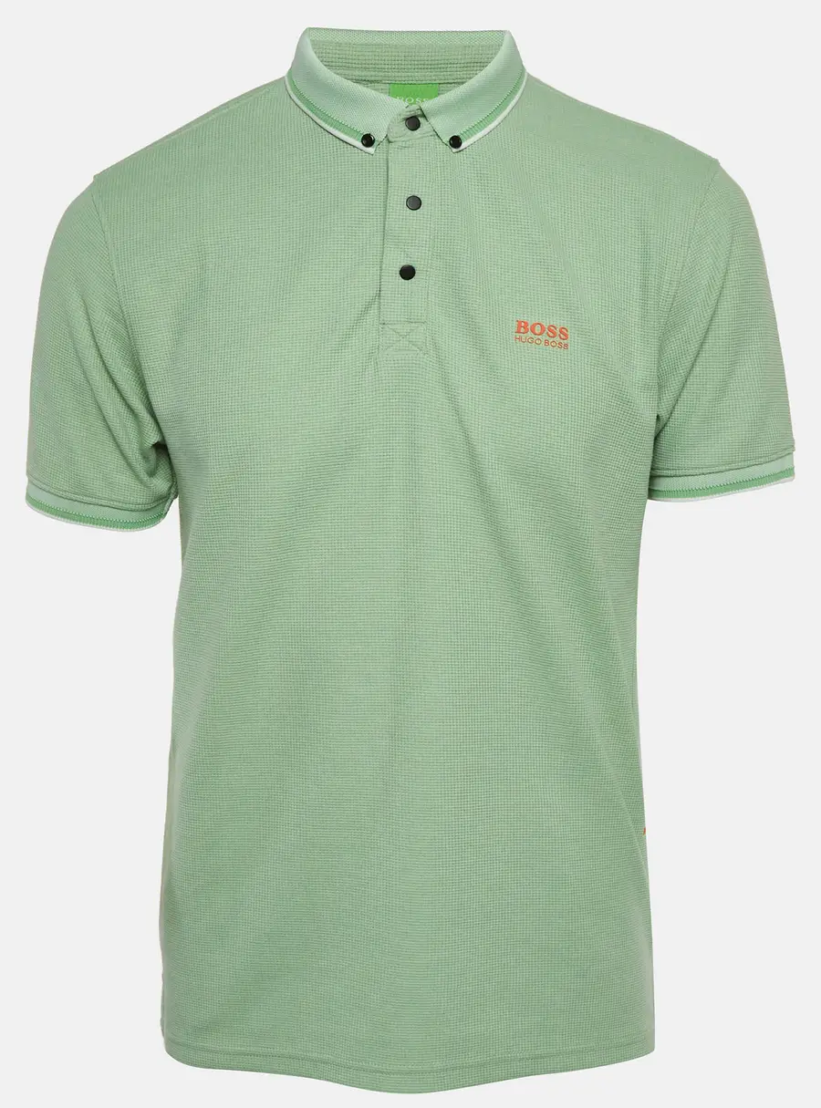 Boss By Hugo Boss Green Mesh Jersey Polo T-Shirt L