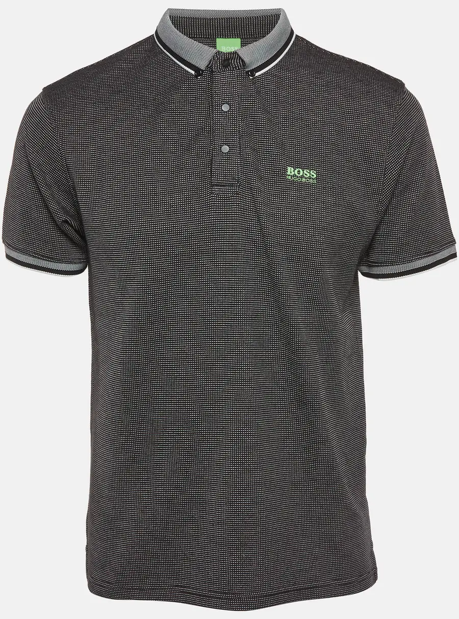 Boss By Hugo Boss Black Mesh Jersey Polo T-Shirt L