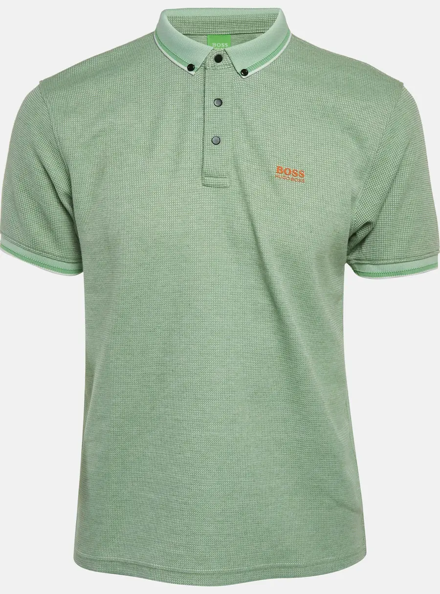 Boss By Hugo Boss Green Mesh Jersey Polo T-Shirt L